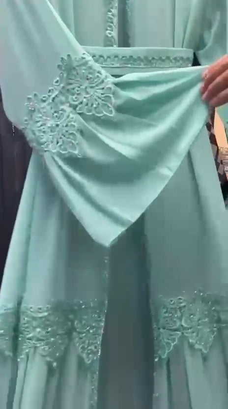 Women's chiffon abaya skirt detail