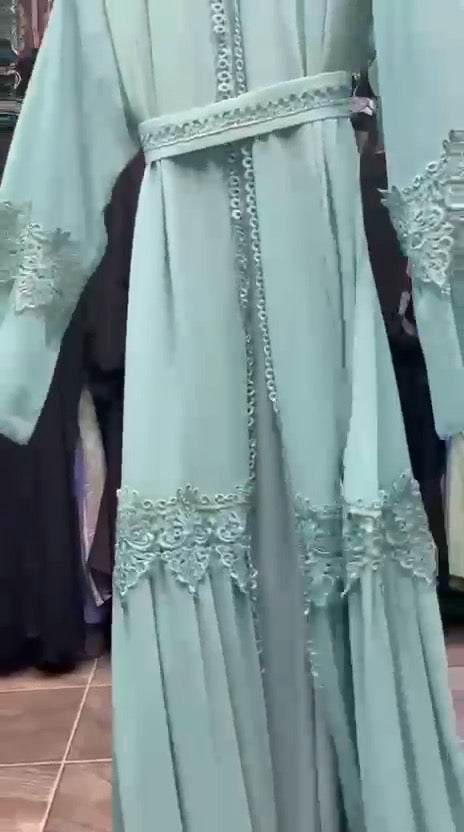 Women's chiffon abaya full length view