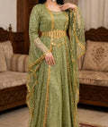 Turkish Sequin Kaftan in White with gold coin trim