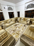Luxury Steel Blue & Cream Arabic Majlis Set