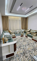 Luxury Emerald Green Arabic Majlis Set with Persian Rug