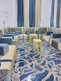 Luxury Gold LED Arabesque Arabic Majlis Set with Carved Tables