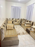 Luxury Cream & Gold Arabic Floor Majlis Set