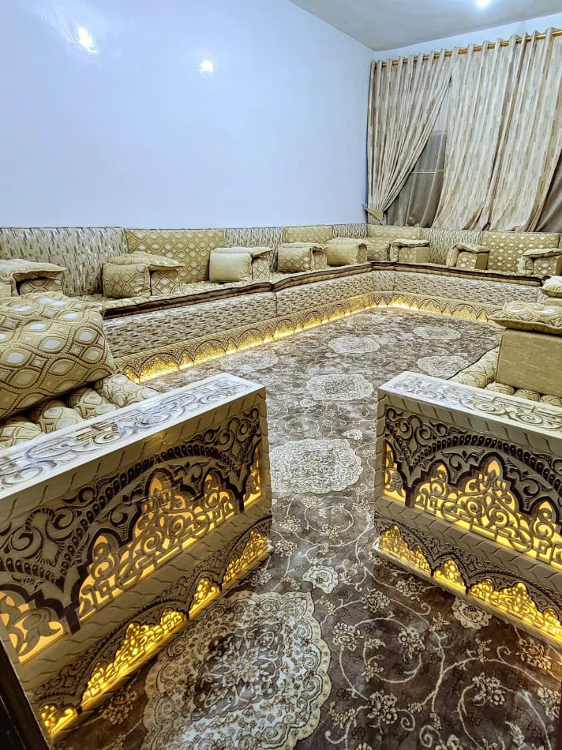 Luxury Burgundy Red Velvet Arabic Majlis Set