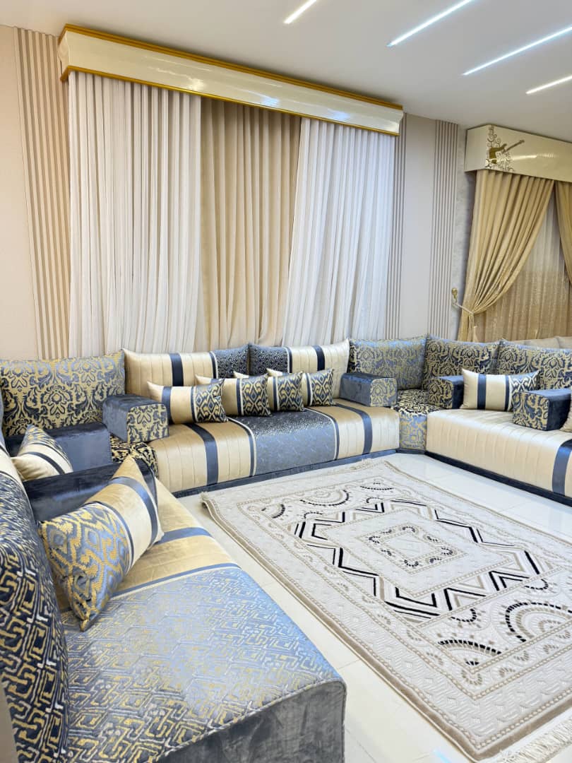 Luxury Sage Green & Gold Arabic Majlis Set