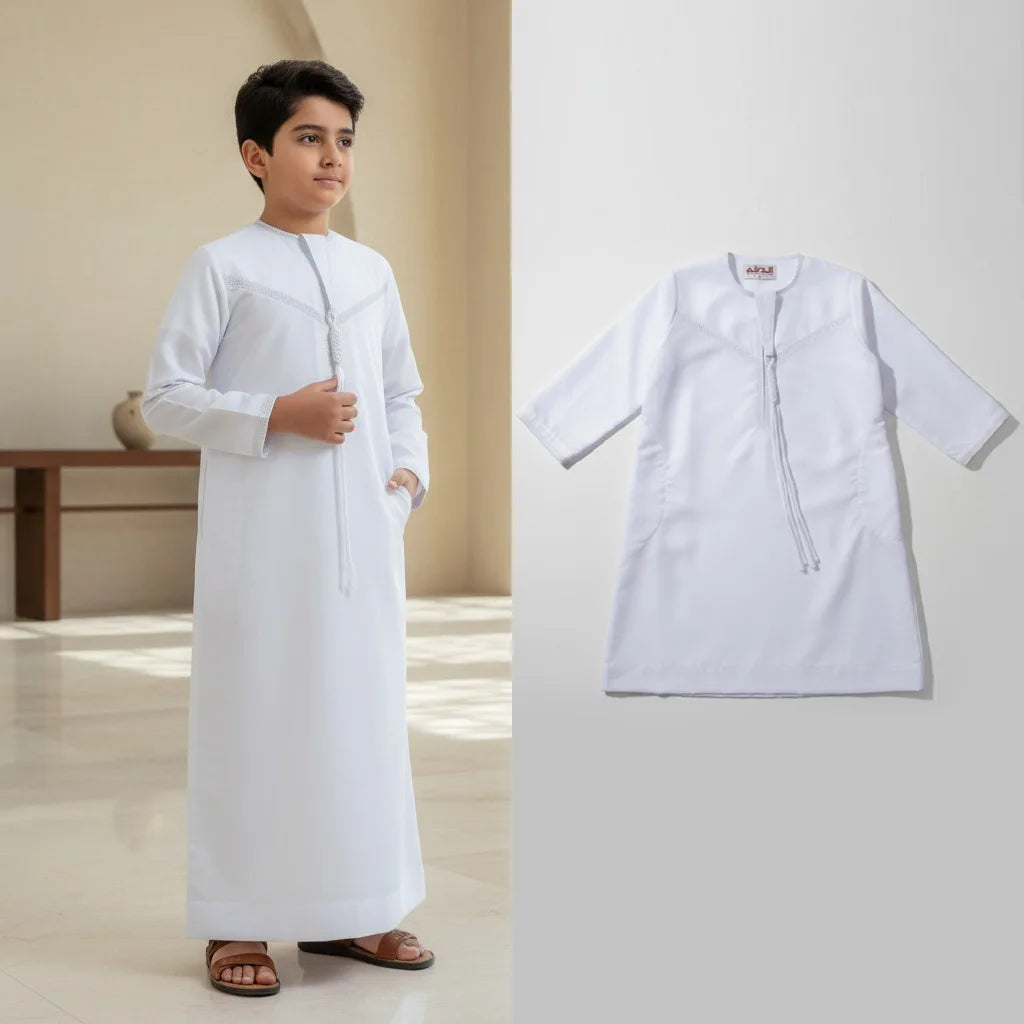 Boys' White Jubba Thobe