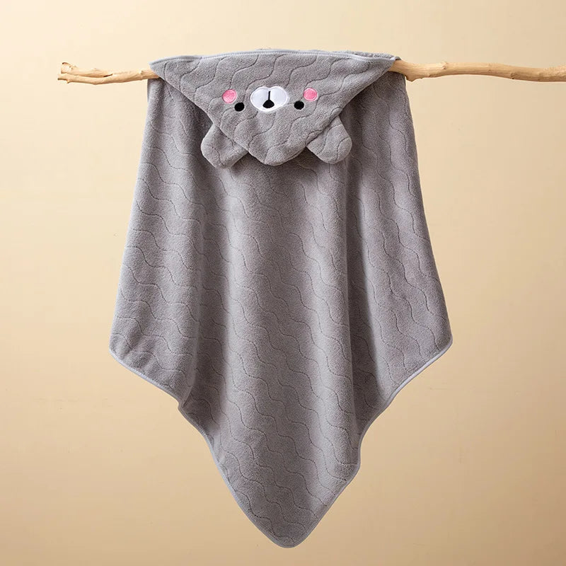 Kids' Hooded Coral Fleece Bathrobe