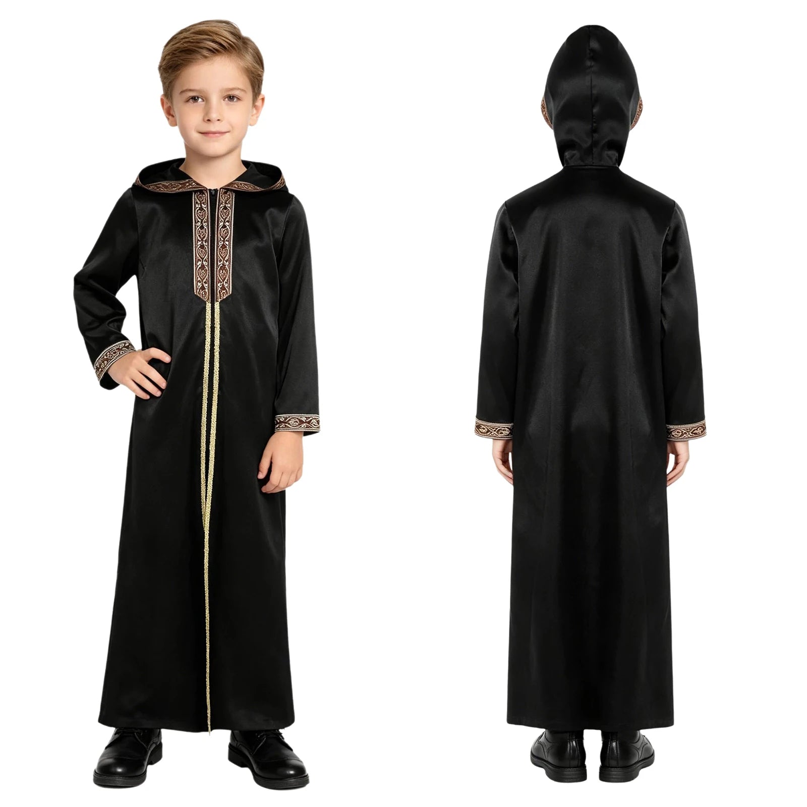 Boys' Hooded Embroidered Robe