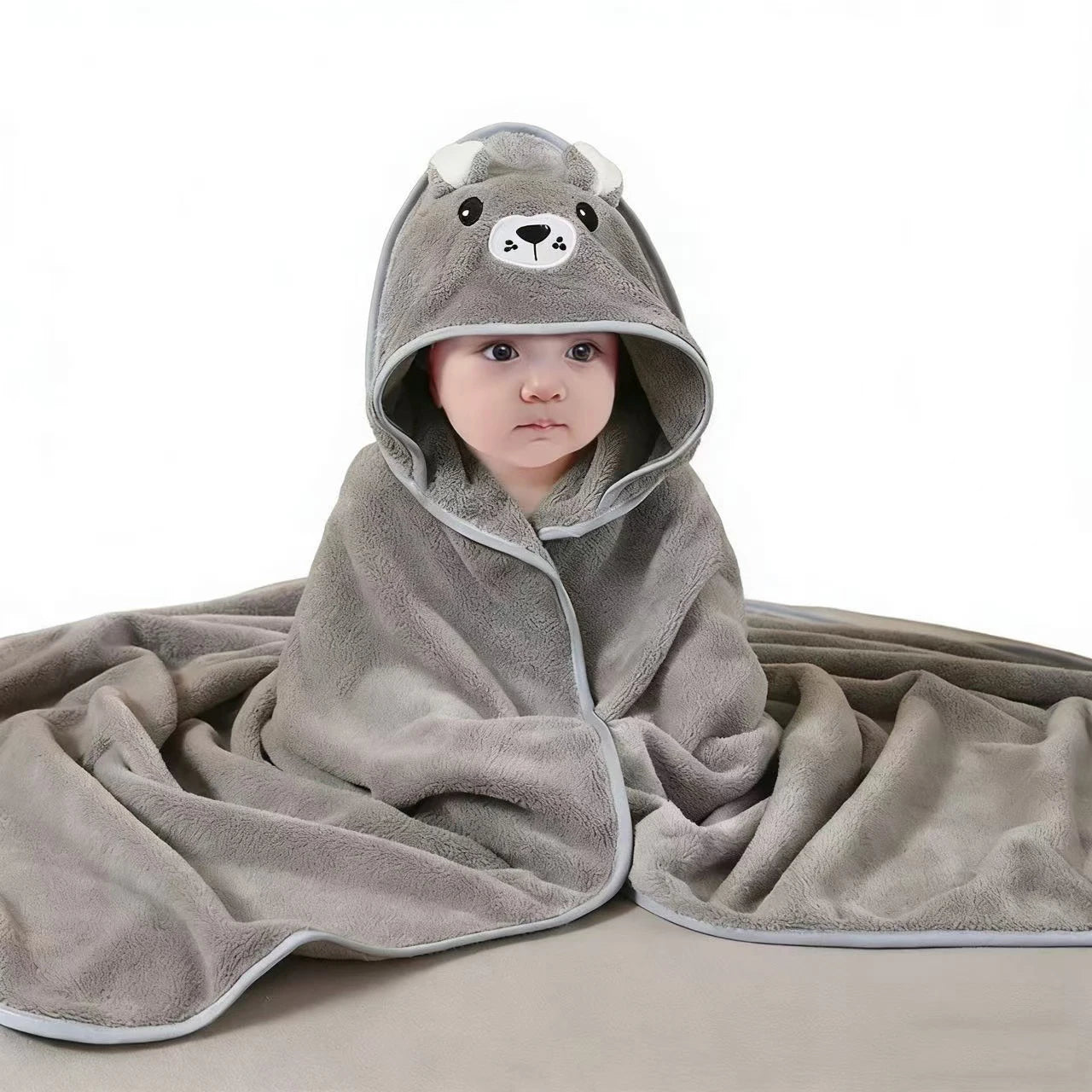 Kids' Hooded Coral Fleece Bathrobe