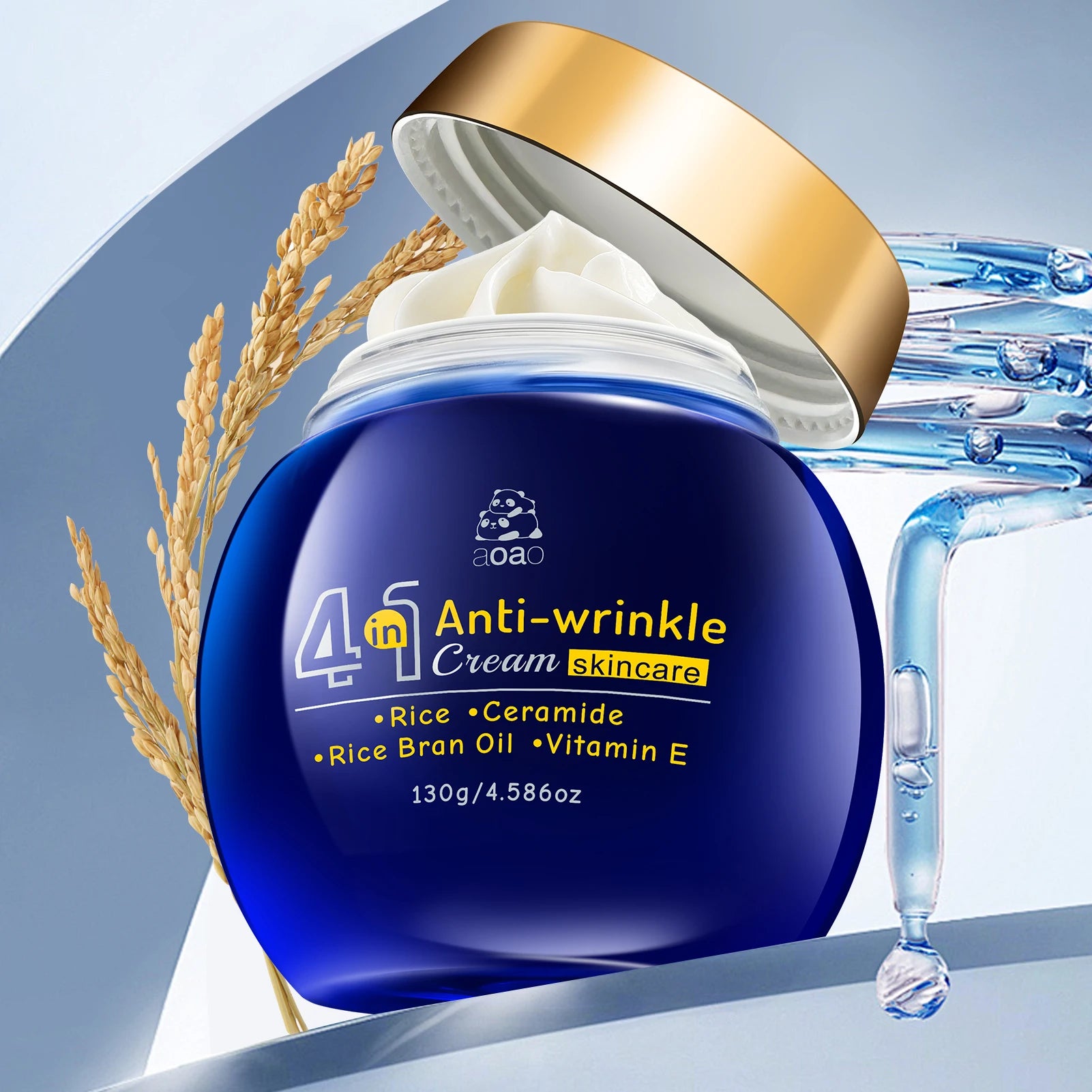 4-in-1 Anti-Wrinkle Rice Cream – Ceramides, Rice Bran Oil & Vitamin E