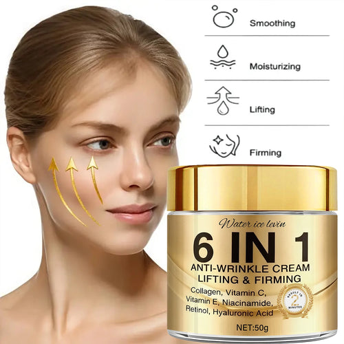 6-in-1 Anti-Aging Face Cream – Collagen, Retinol & Hyaluronic Acid