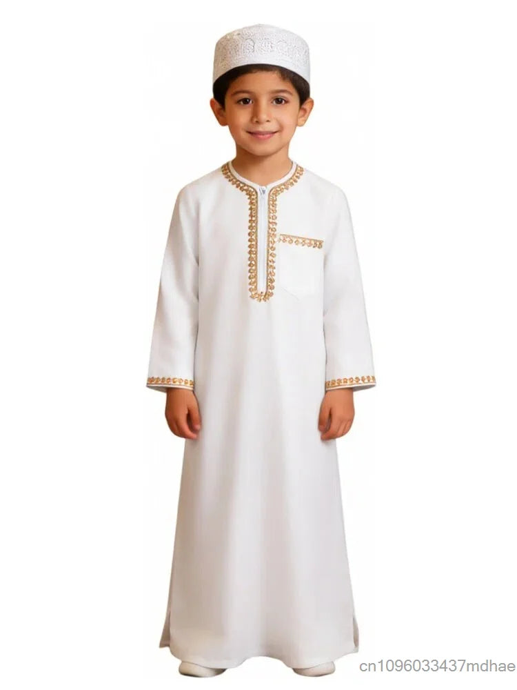 Boys' Embroidered Arabic Thobe