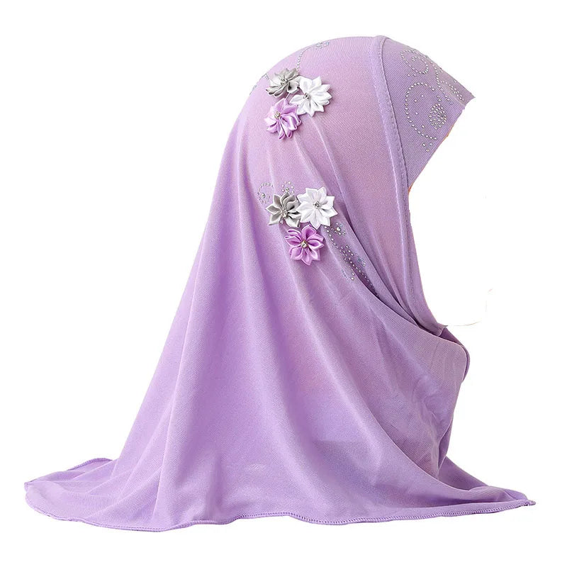 Girls' Instant Hijab with Flowers