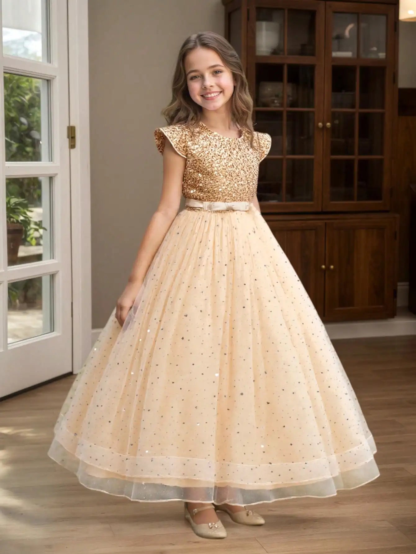 Girls' Sequin Princess Party Dress