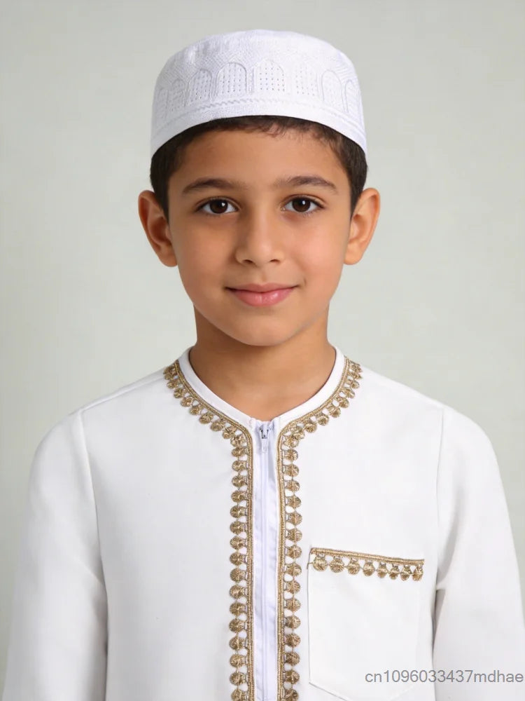 Boys' Embroidered Arabic Thobe