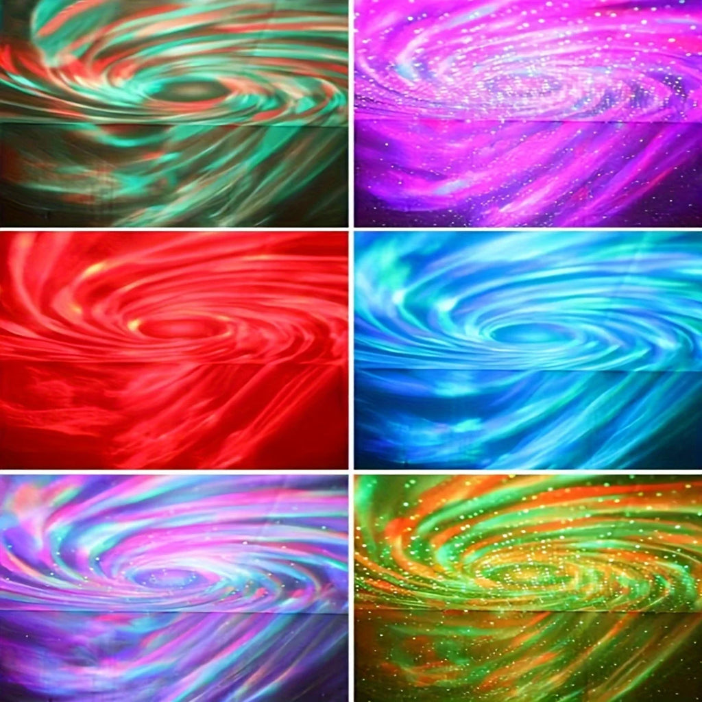 أضواء الليل LED Galaxy Projector التحكم عن بعد 5V USB قابلة للشحن مصباح السماء المرصعة بالنجوم DMX الصوت النشط 7 أوضاع لتزيين غرفة الأطفال