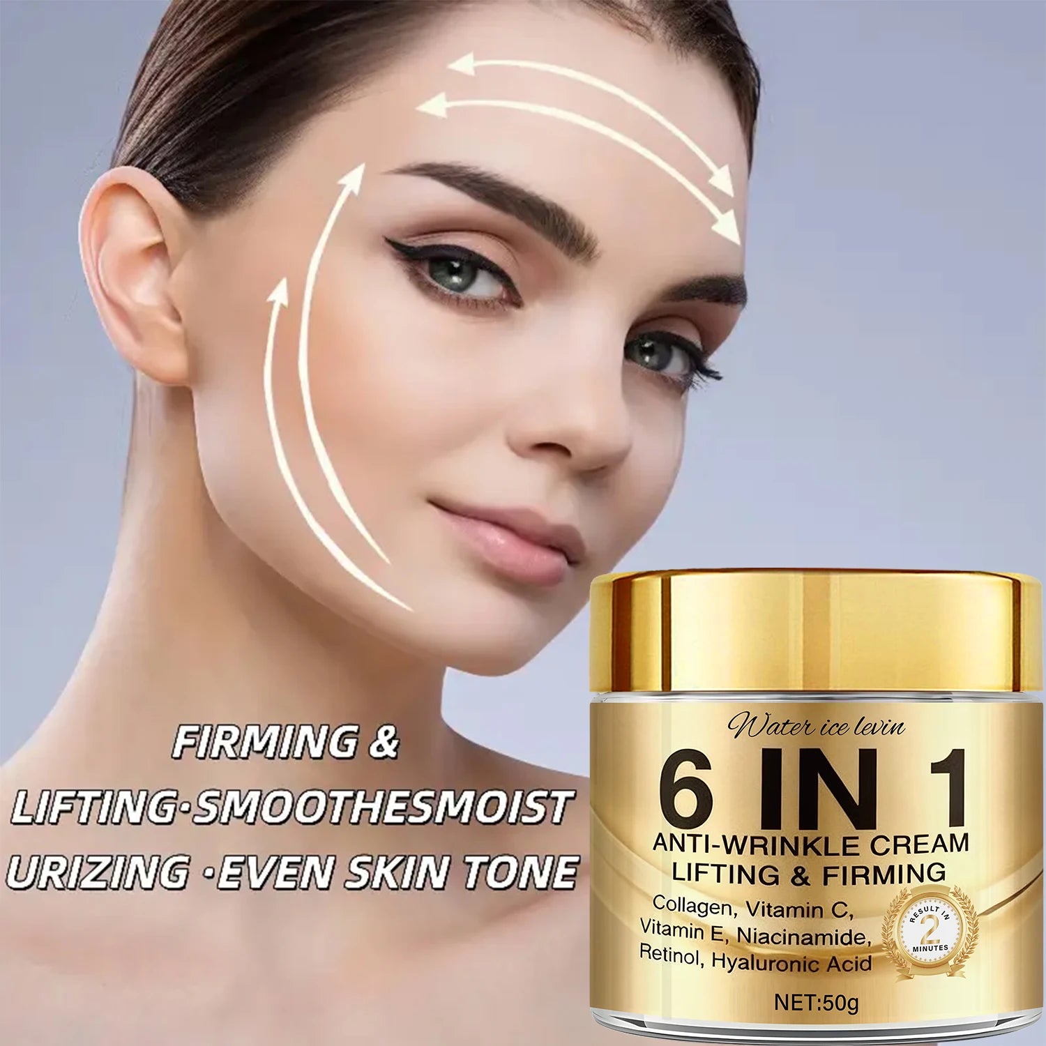 6-in-1 Anti-Aging Face Cream – Collagen, Retinol & Hyaluronic Acid