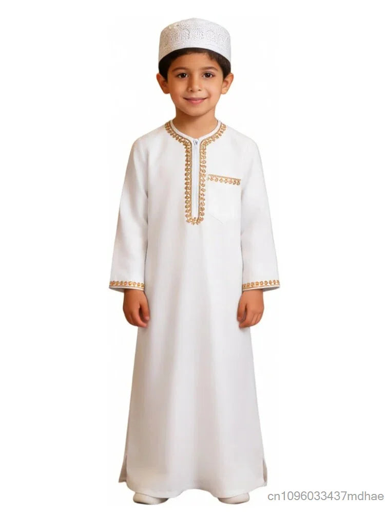 Boys' Embroidered Arabic Thobe