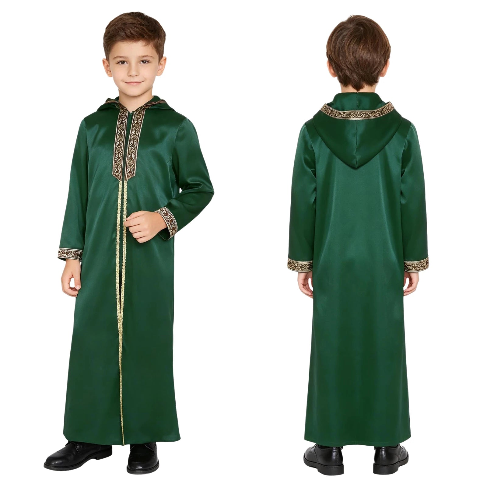 Boys' Hooded Embroidered Robe