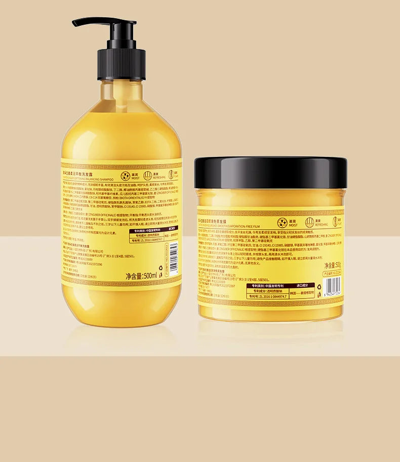 Ginger King Soft and Balanced Shampoo 500ml Smooth Hair Mask Hydrating Moisturizing Wash Kit