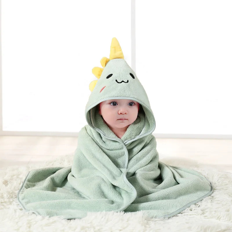Kids' Hooded Coral Fleece Bathrobe