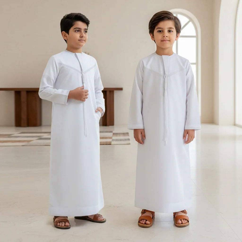 Boys' White Jubba Thobe
