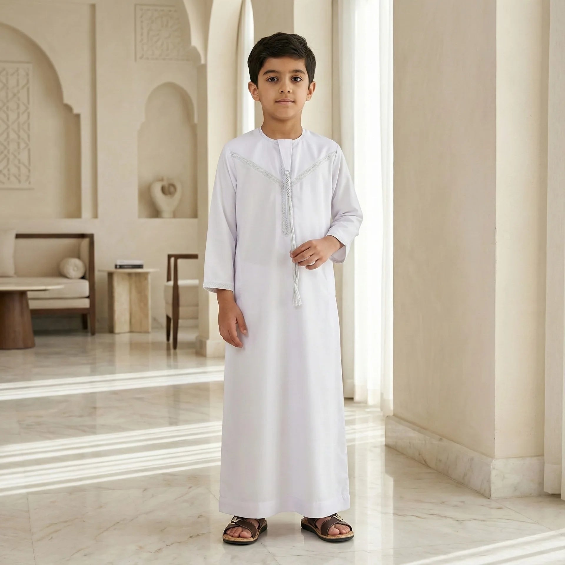 Boys' White Jubba Thobe