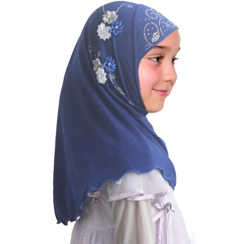 Girls' Instant Hijab with Flowers