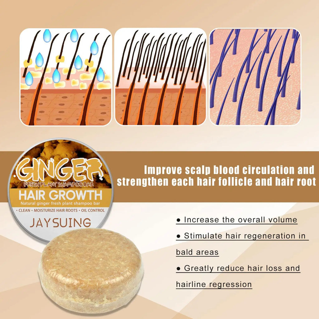 Ginger Shampoo Soap Handmade Hair Shampoo Soap Strengthen Hair Roots Cold Processed Shampoo Bar Plant Hair Shampoos Hair Care
