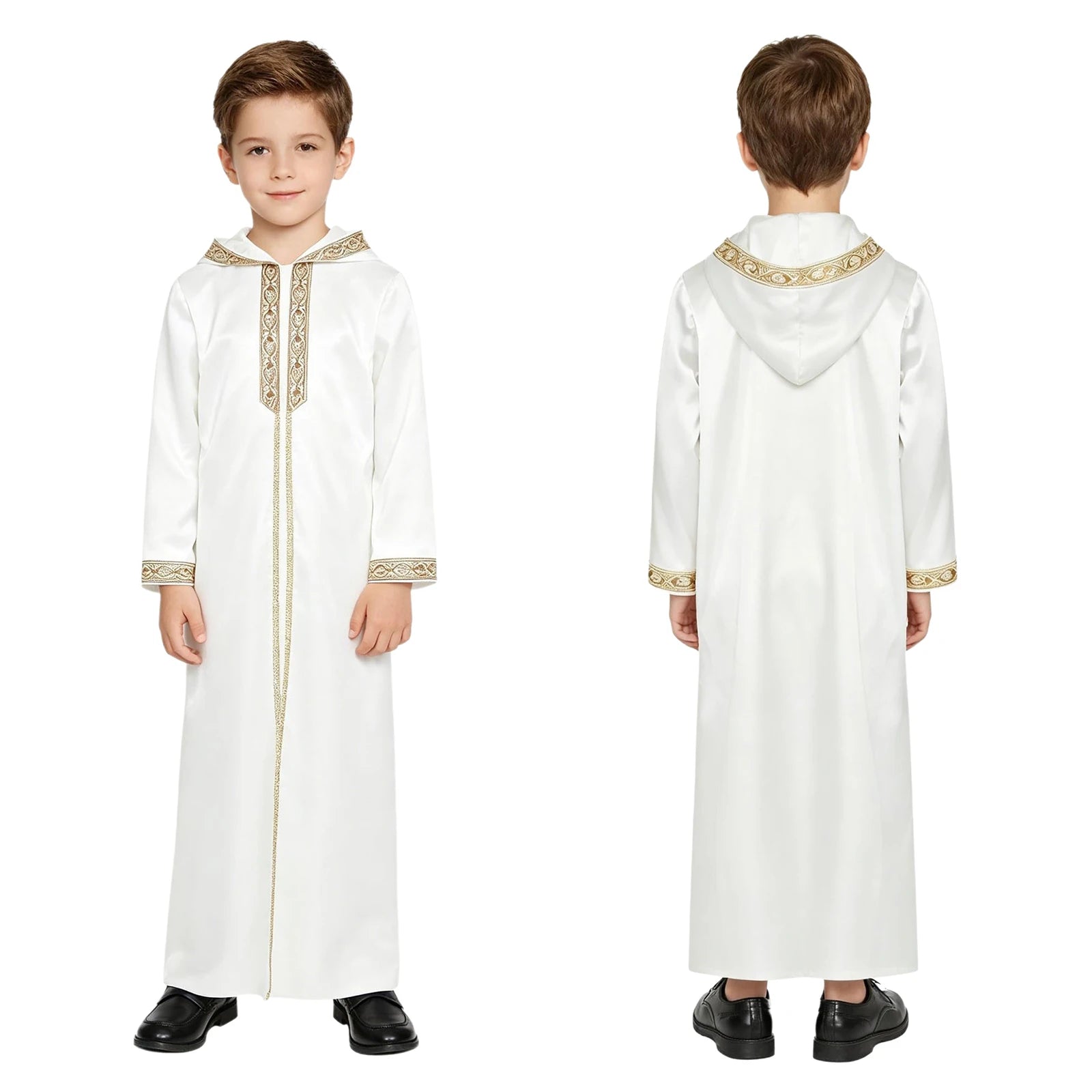Boys' Hooded Embroidered Robe