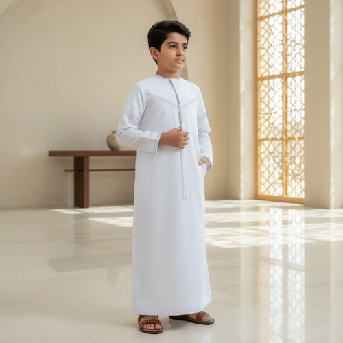 Boys' White Jubba Thobe