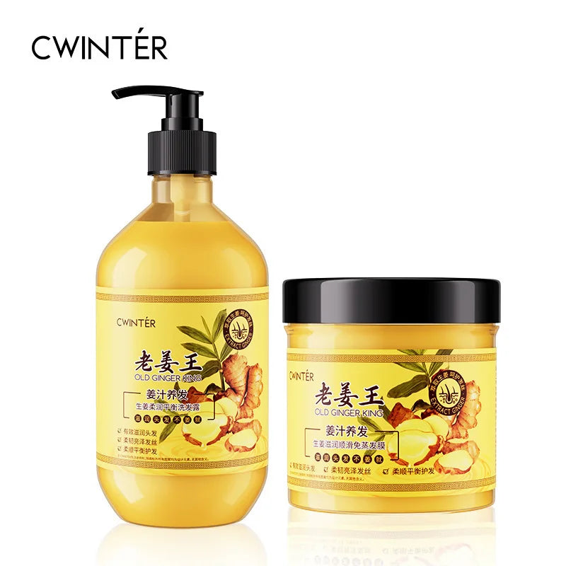 Ginger King Soft and Balanced Shampoo 500ml Smooth Hair Mask Hydrating Moisturizing Wash Kit