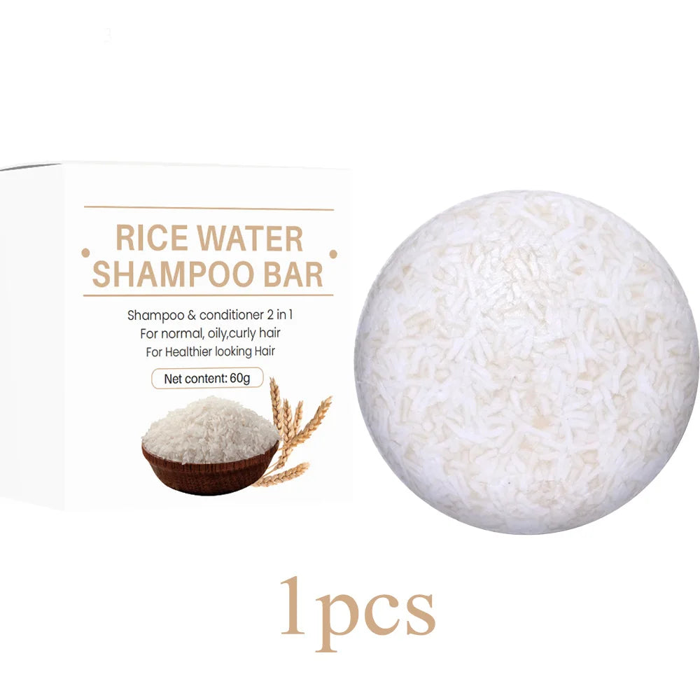 Organic Rice Shampoo Soap Bar Oil Free Conditioning Soap Rice Water Protein Nourishing Anti-loss Hair Hair Growth Soap Bar