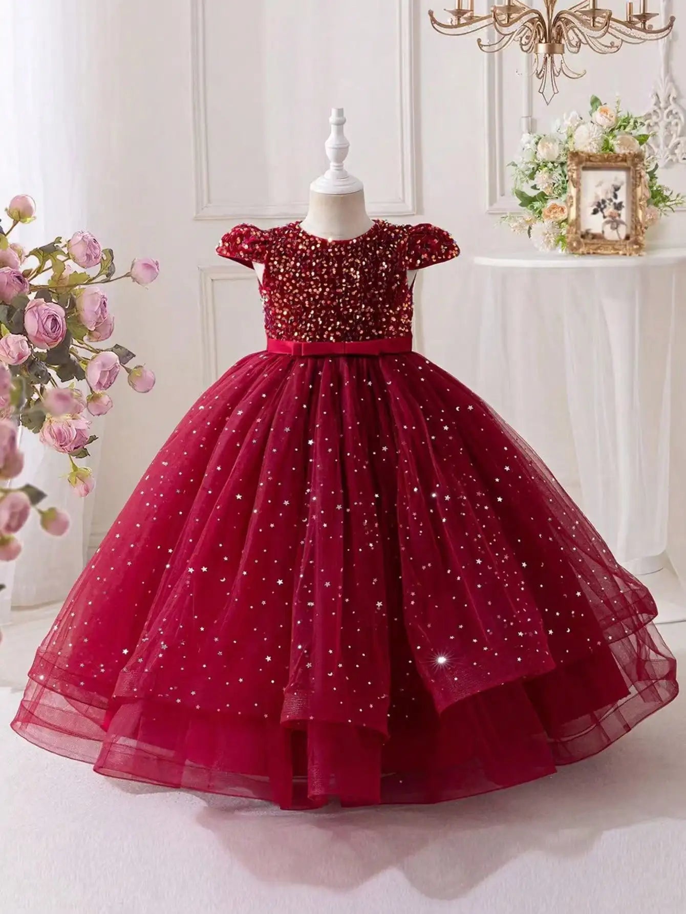 Girls' Sequin Princess Party Dress