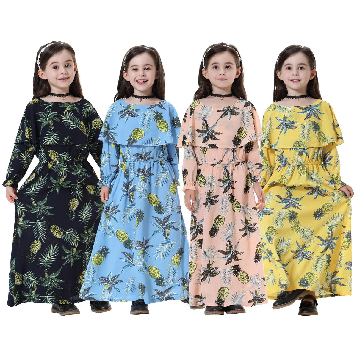 Girls' Full-Cover Abaya Dress