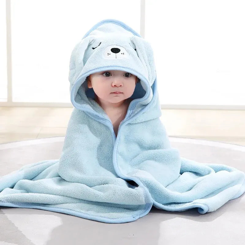 Kids' Hooded Coral Fleece Bathrobe
