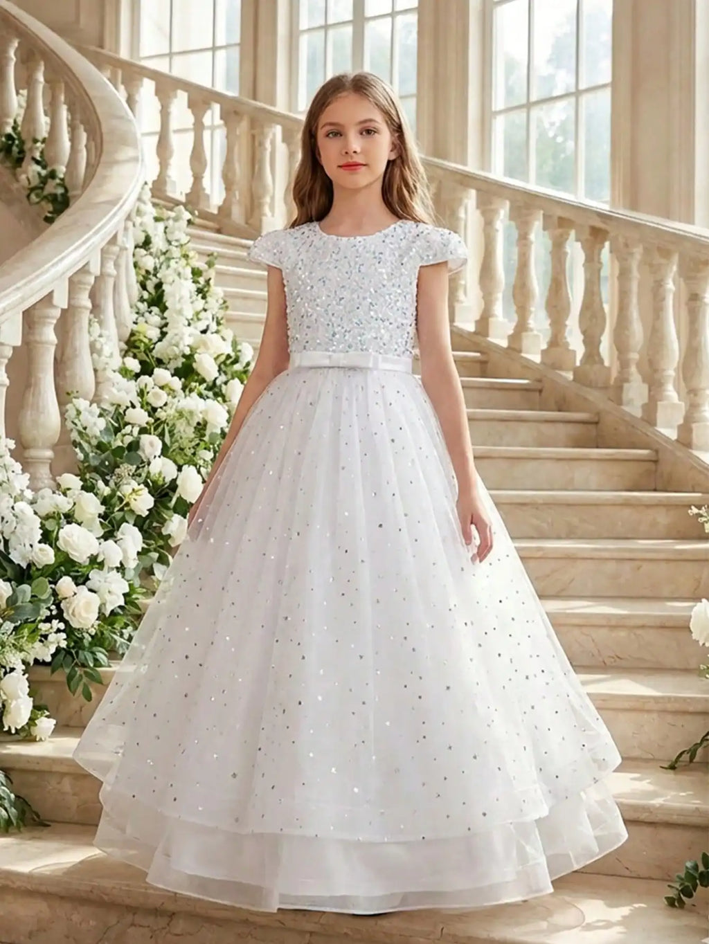 Girls' Sequin Princess Party Dress
