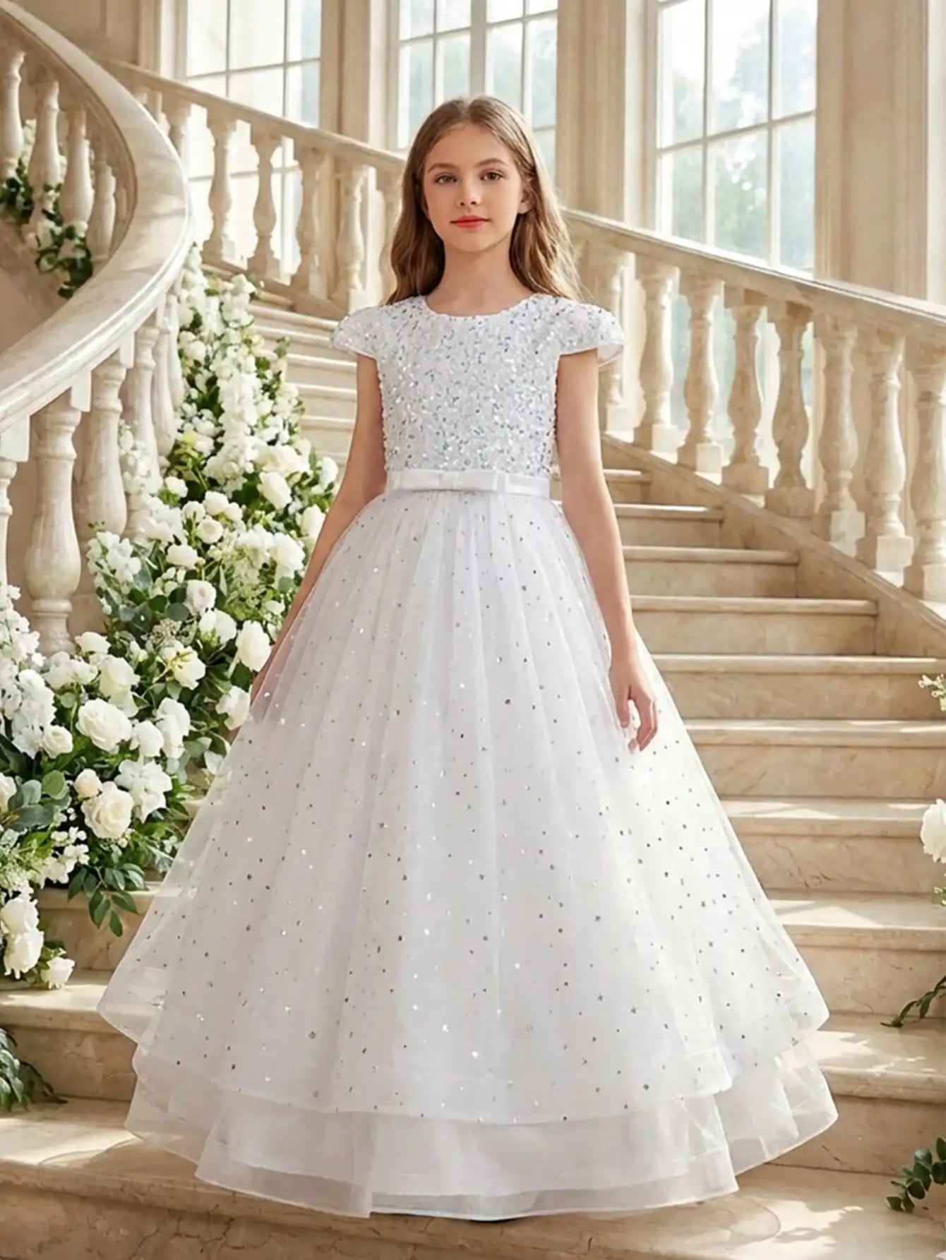 Girls' Sequin Princess Party Dress