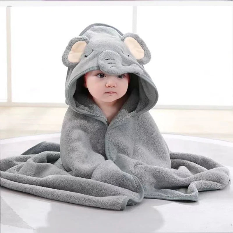 Kids' Hooded Coral Fleece Bathrobe