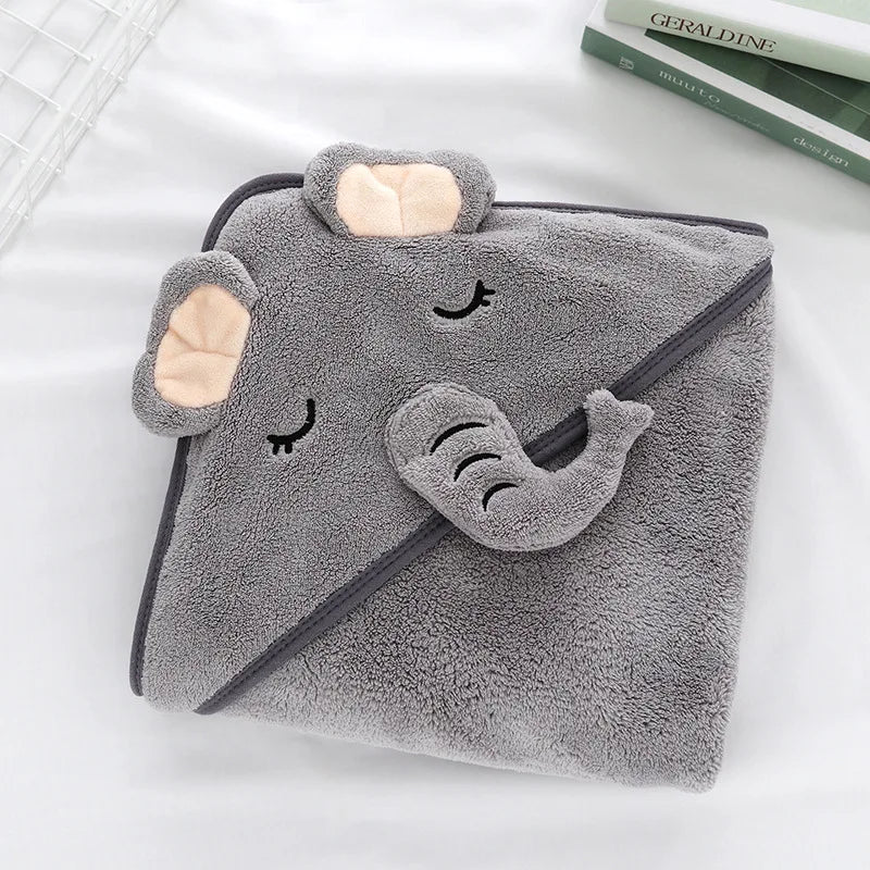 Kids' Hooded Coral Fleece Bathrobe