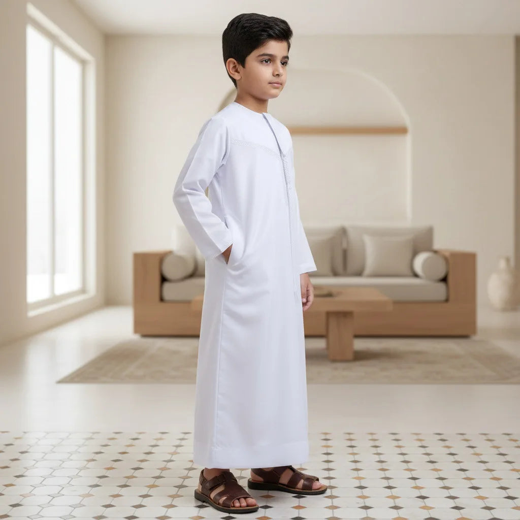 Boys' White Jubba Thobe