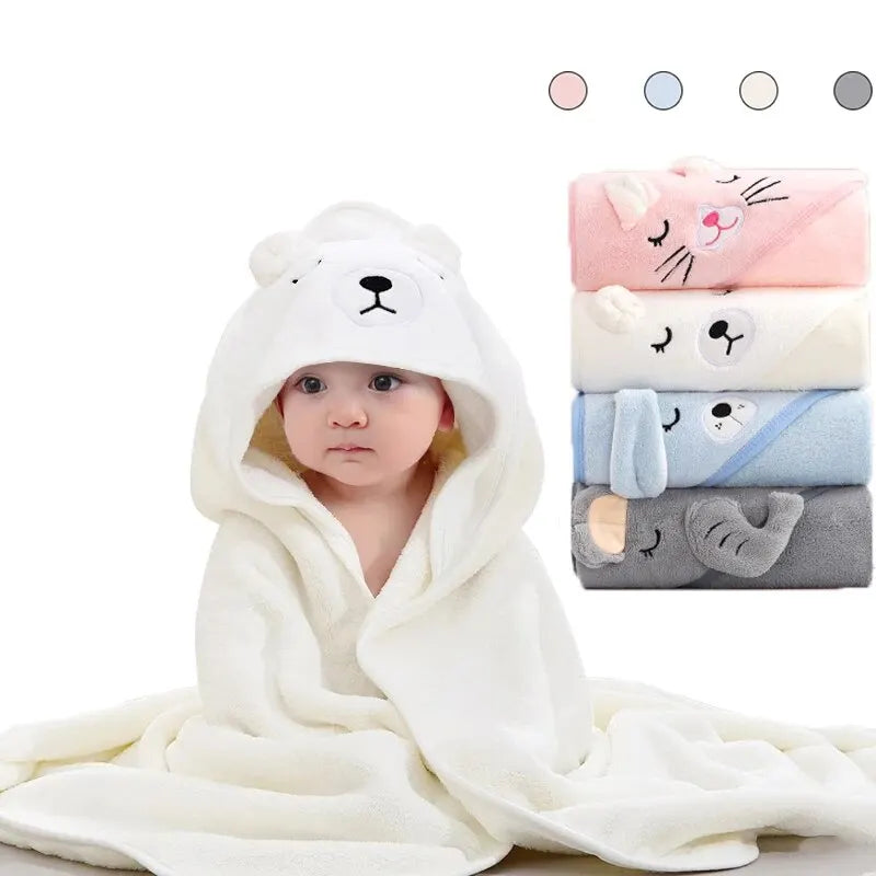 Kids' Hooded Coral Fleece Bathrobe