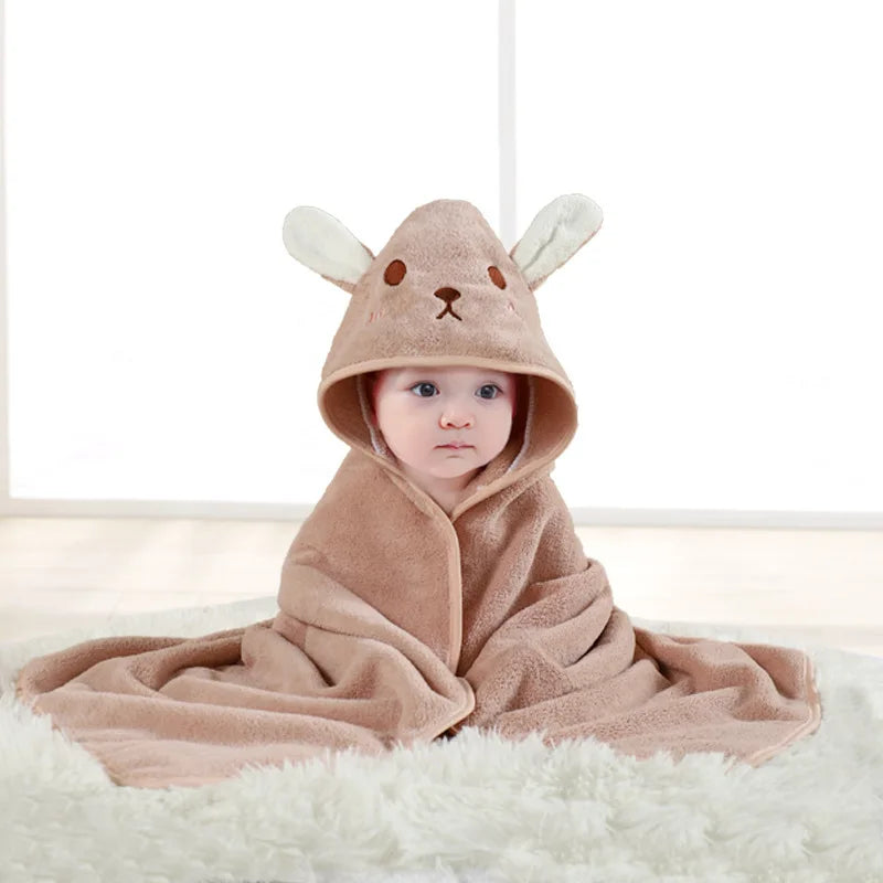 Kids' Hooded Coral Fleece Bathrobe