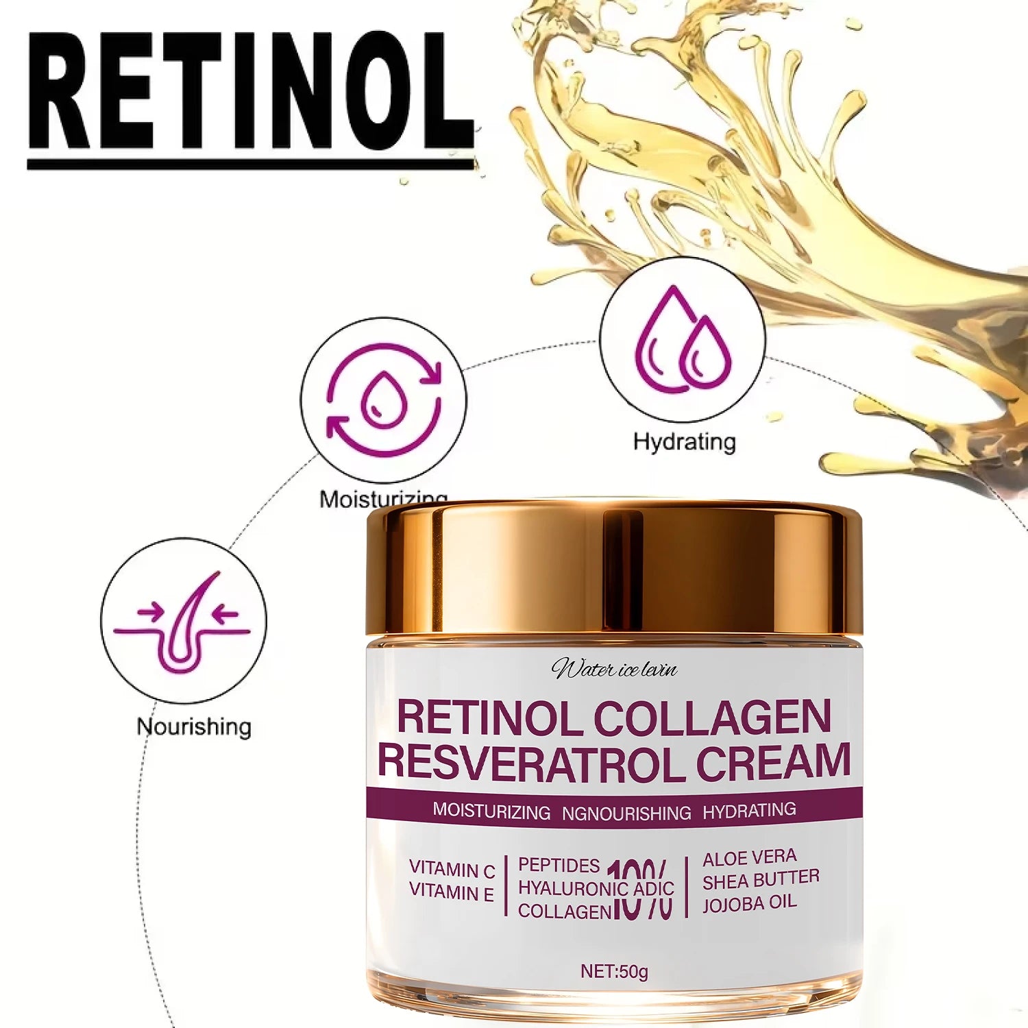 Retinol & Collagen Face Cream – Hydrating Firming Moisturizer with Vitamin C