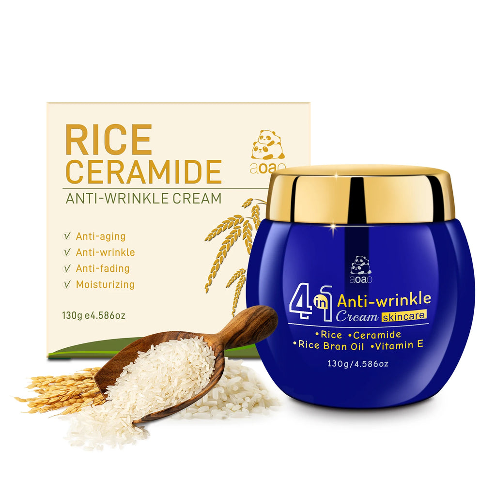 4-in-1 Anti-Wrinkle Rice Cream – Ceramides, Rice Bran Oil & Vitamin E