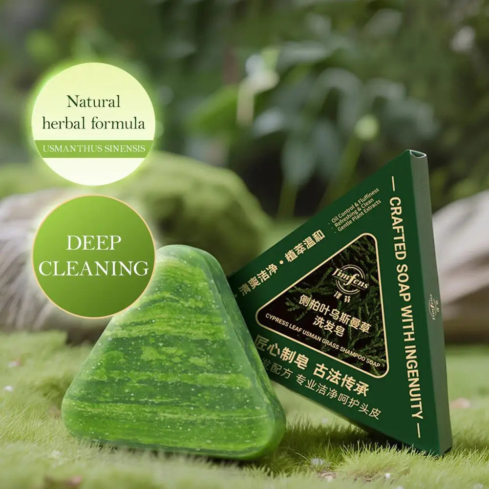 Herbal Biotin & Usma Shampoo Bar for Hair, Oil Control Scalp Care Soap for Itchy Dandruff, Volumizing Smooth for Oily Hair