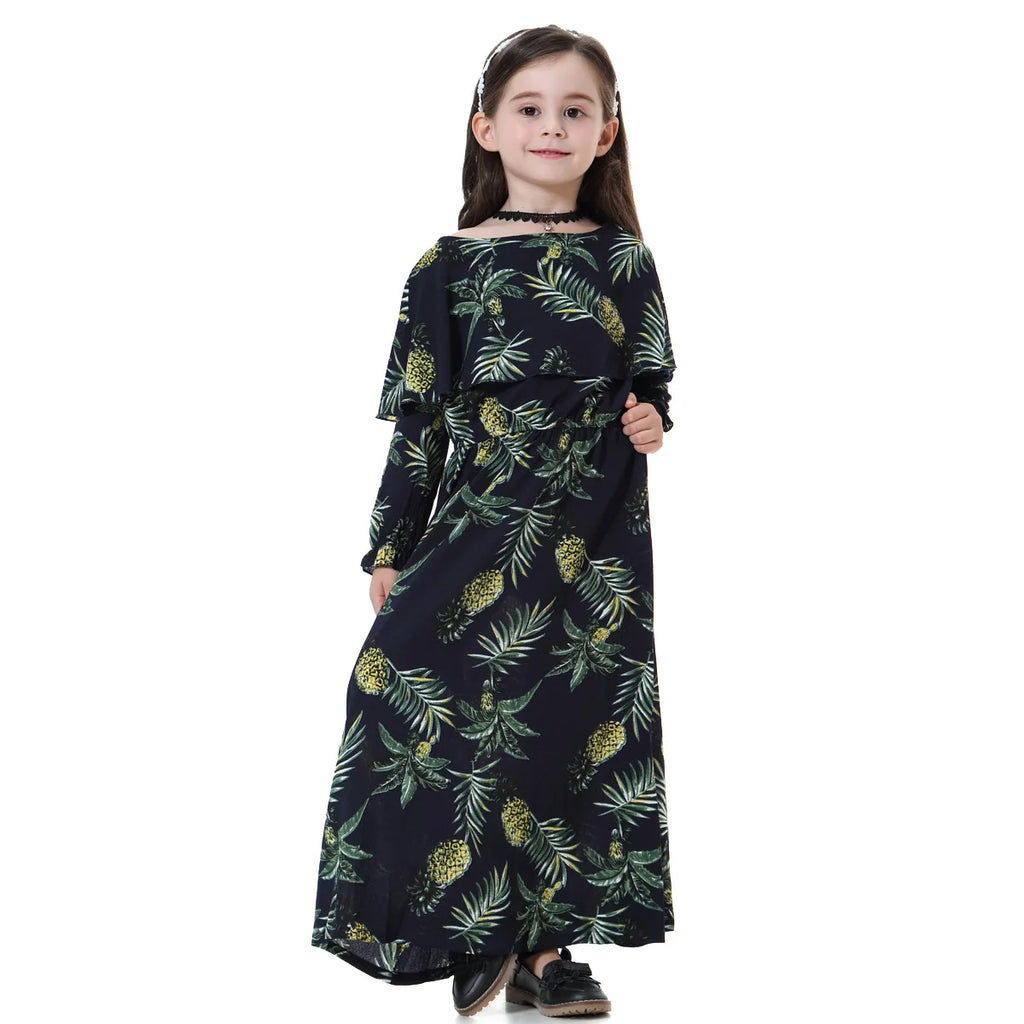 Girls' Full-Cover Abaya Dress