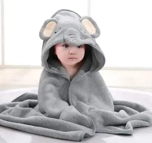 Kids' Hooded Coral Fleece Bathrobe