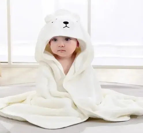 Kids' Hooded Coral Fleece Bathrobe