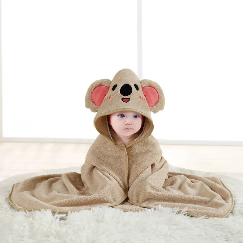 Kids' Hooded Coral Fleece Bathrobe